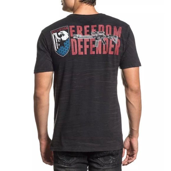 AFFLICTION Men's T-Shirt S/S IRON EAGLE Tee Black - Picture 4 of 11